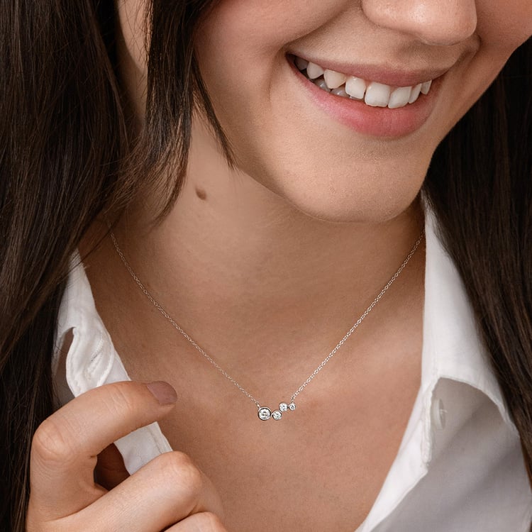 Moderne Goldene Halskette mit Lab Grown Diamanten Viola 160466