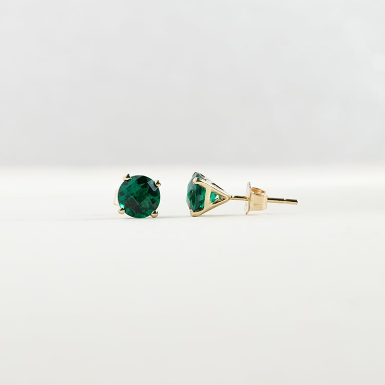 Goldene Ohrstecker mit Smaragden Hulda 146502