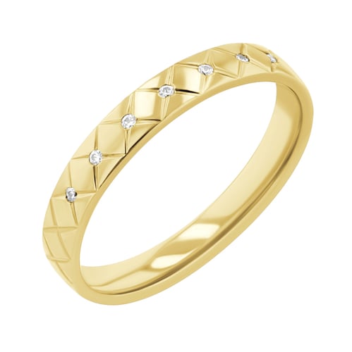 Atypische goldene Trauringe mit Diamanten Myron