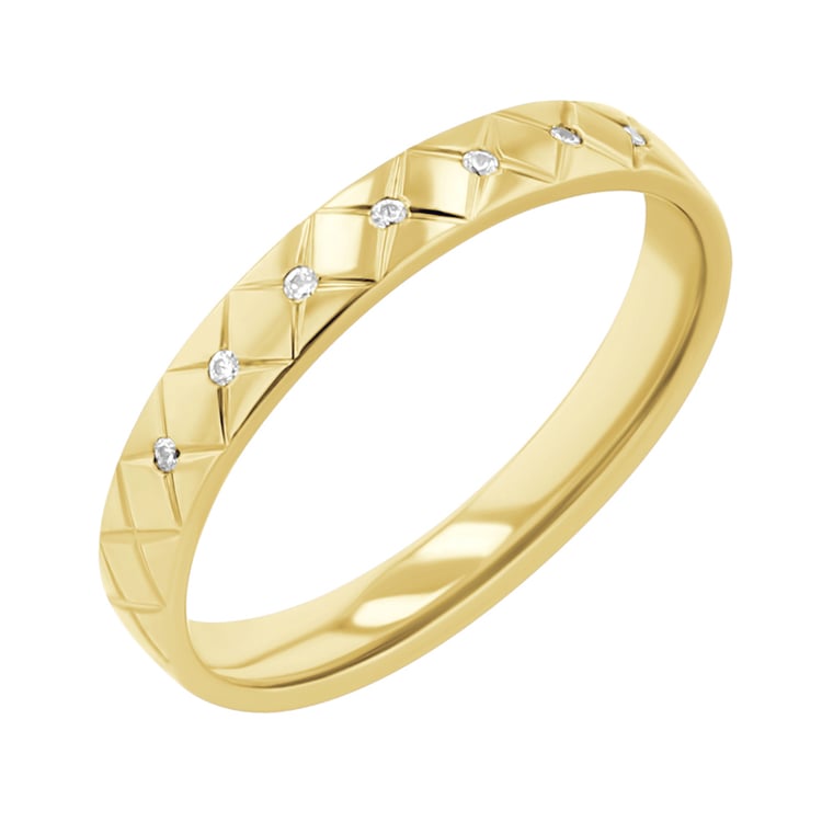 Atypische goldene Trauringe mit Diamanten Myron 117365