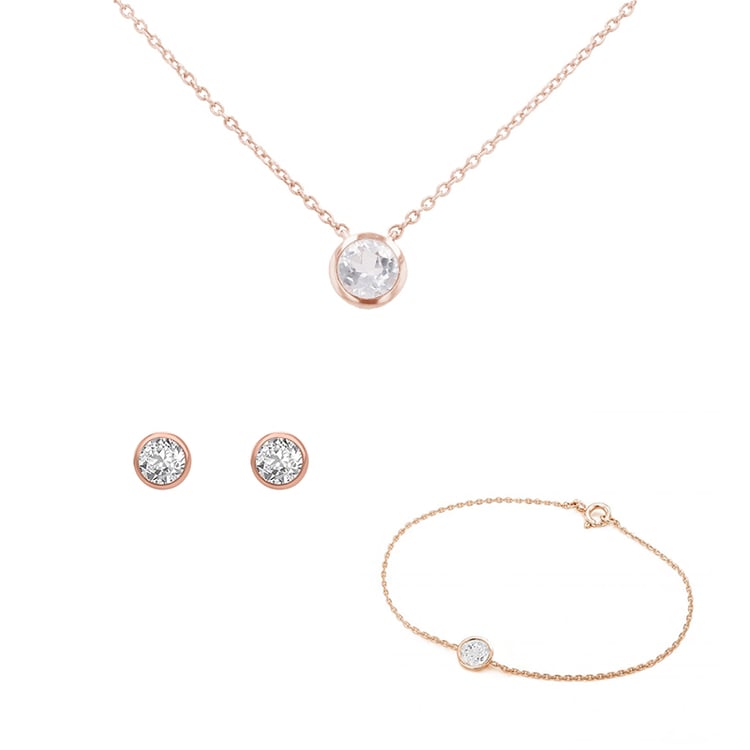 Set aus zarten Schmuckstücken mit weißen Topasen Tolar 147393