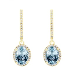 Goldene Ohrringe mit Aquamarinen und Diamanten Azura