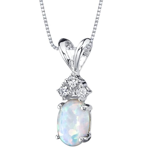 Goldener Anhänger mit weißem Opal Tamatha