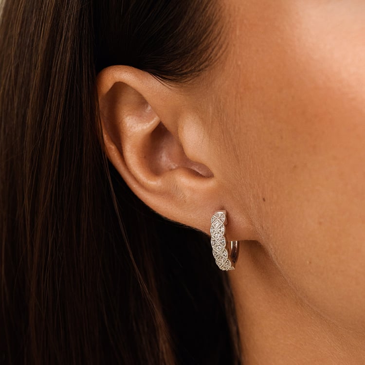 Goldene Creolen mit Lab Grown Diamanten Laura 163071