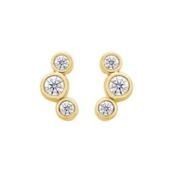 Moderne silberne Ohrringe mit runden Lab Grown Diamanten Ebba