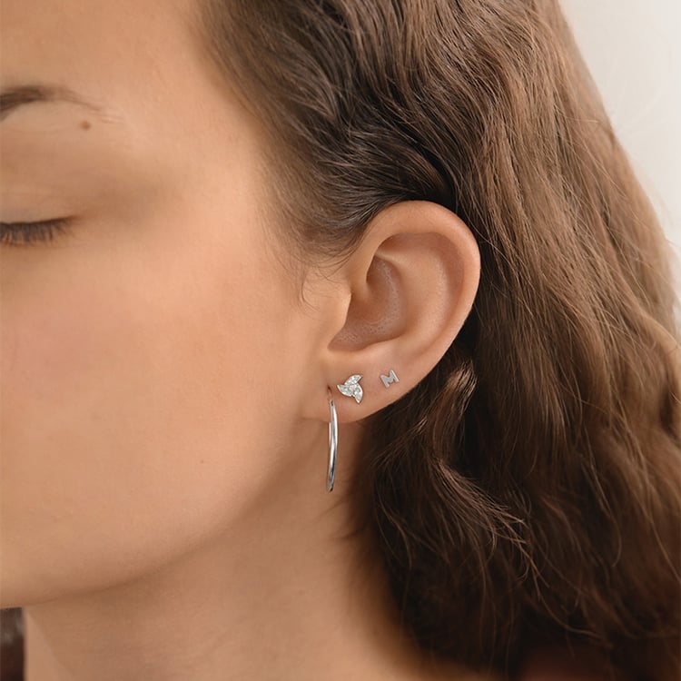 Goldene Ohrstecker mit Buchstaben Alphabet 153184