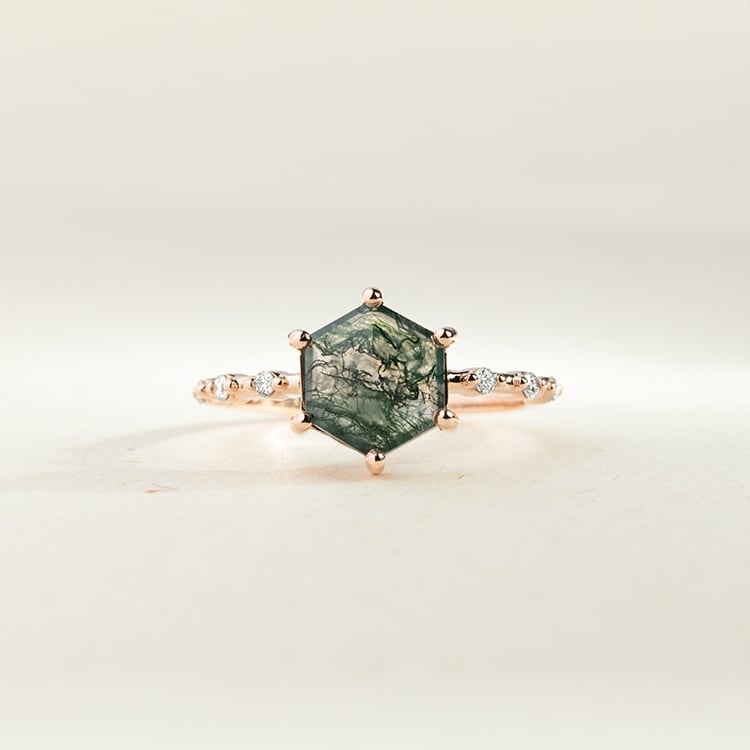 Einzigartiger Ring mit einem Moosachat Sally 146266