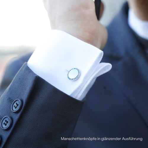 Manschettenknöpfe aus Silber mit blauen Diamanten Tallis