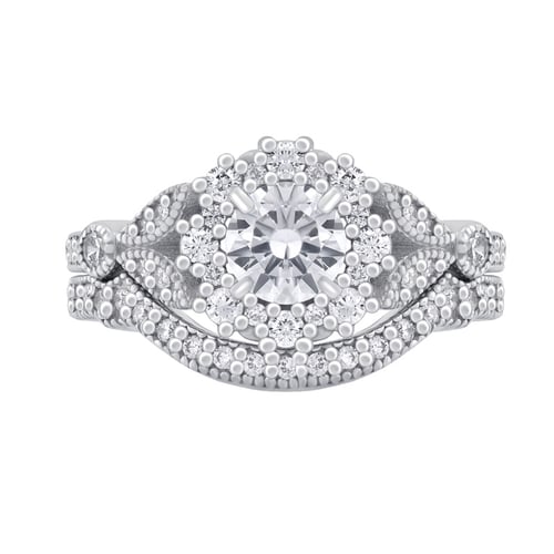 Vintage Ringset aus Gold mit eingefassten Diamanten Jill