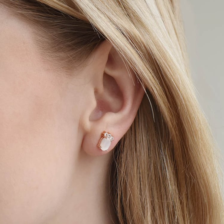 Silbernes Schmuckset mit Topas und Mondsteinen Hideki 93468