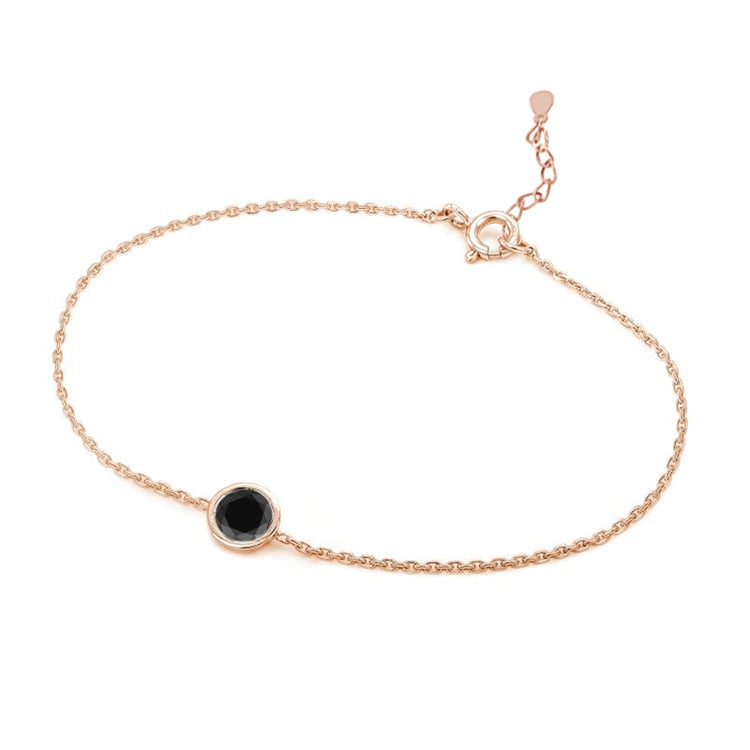 Silbernes Armband mit schwarzem Diamanten Arleth 104936