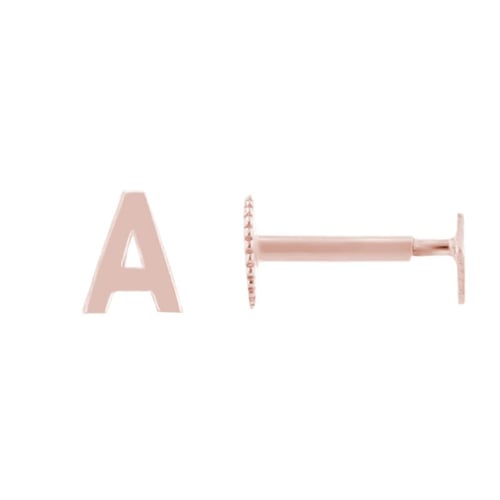 Goldene Ohrstecker mit Buchstaben Alphabet