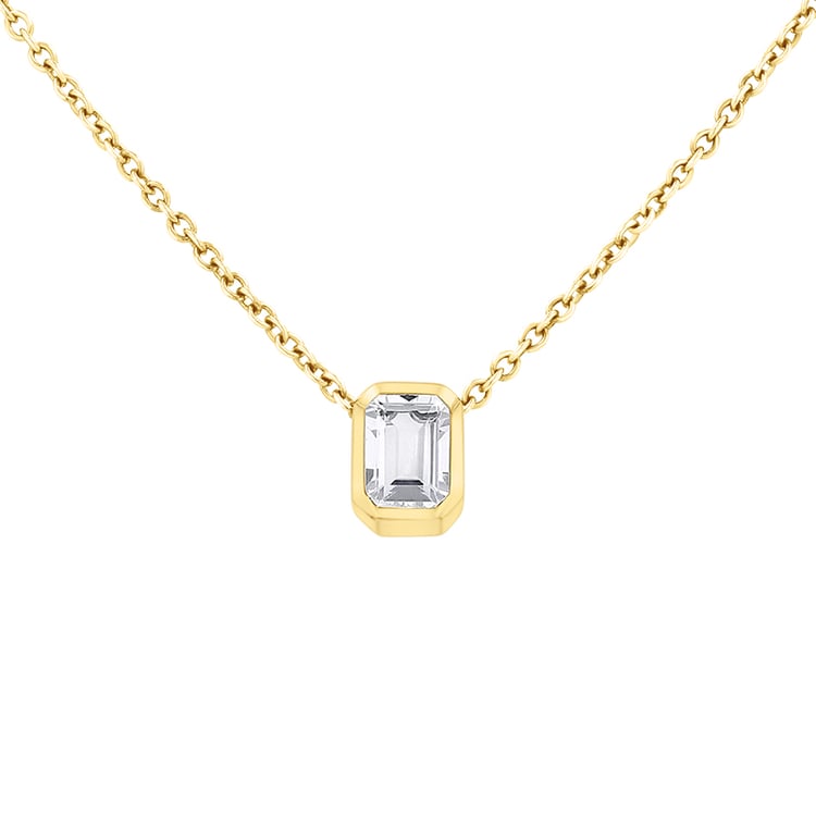 Vergoldeter Silberanhänger mit weißem Topas Brecken