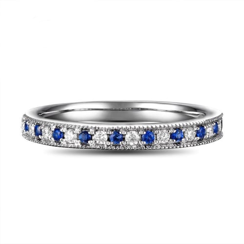 Goldener Memoire Ring mit Diamanten und Saphiren Deniece