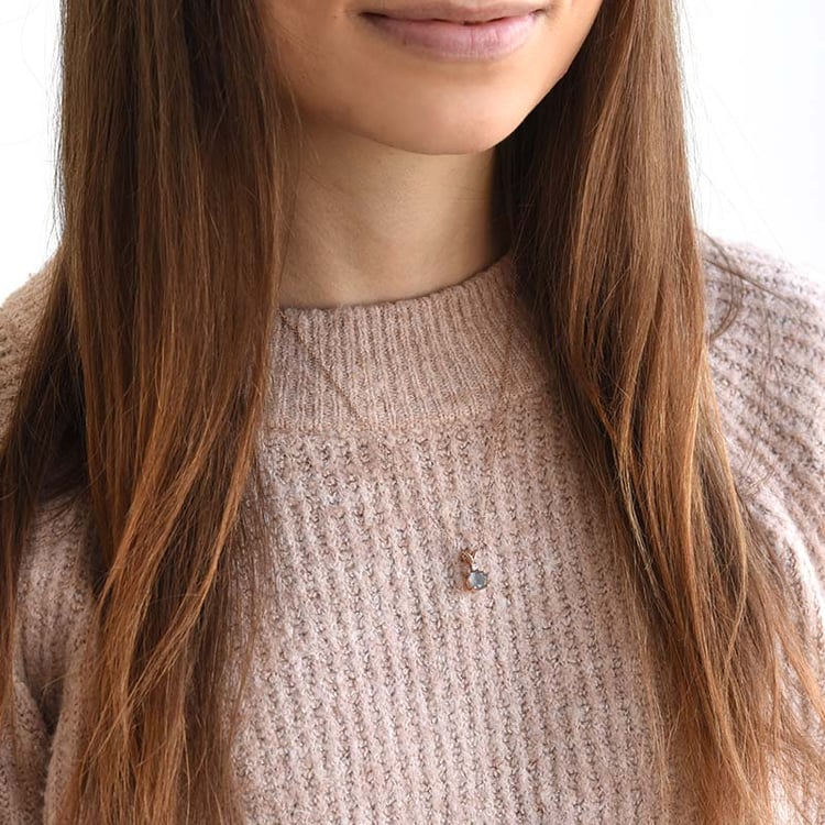 Goldener Anhänger mit Labradorit und Diamant Timotei 78384