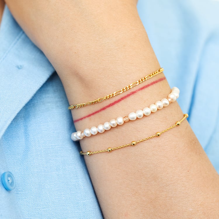 Silbernes Figaro Armband 21 cm 124459