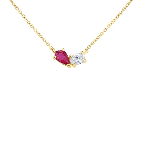 Schmuckset Toi et Moi mit Rubin und Lab Grown Diamant Ethelmary