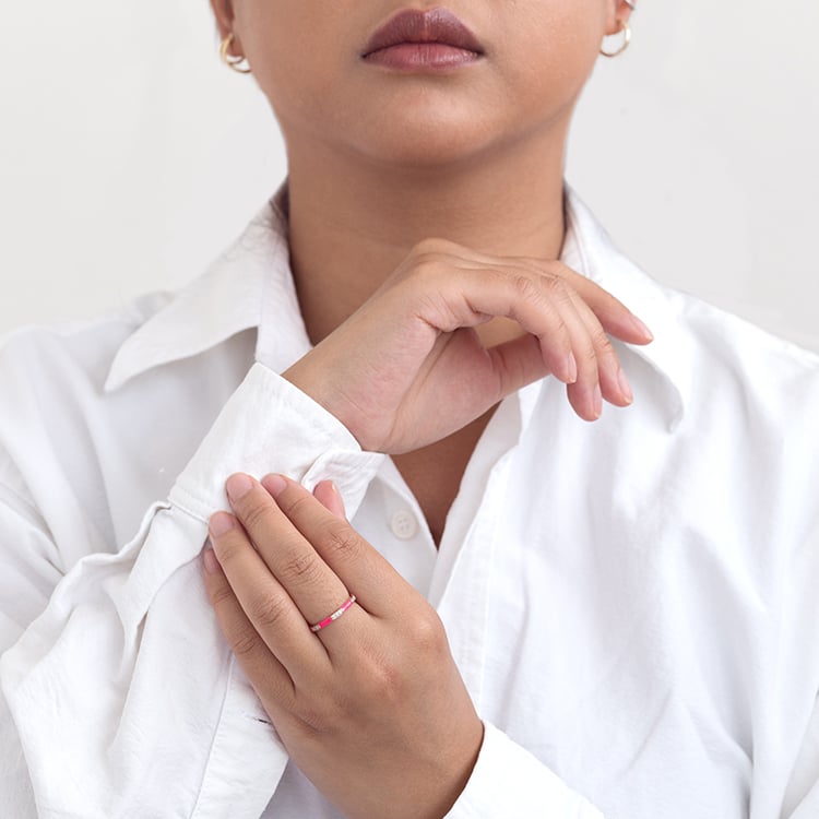 Rosa Keramikring mit Diamanten Nola 128752