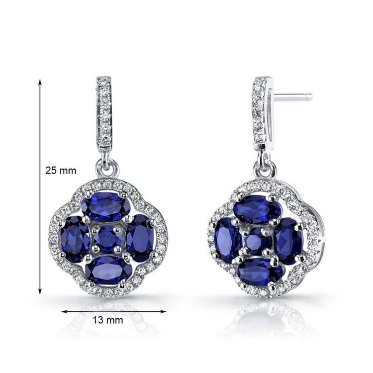 Silberne Ohrringe voller Saphire Livia 21433