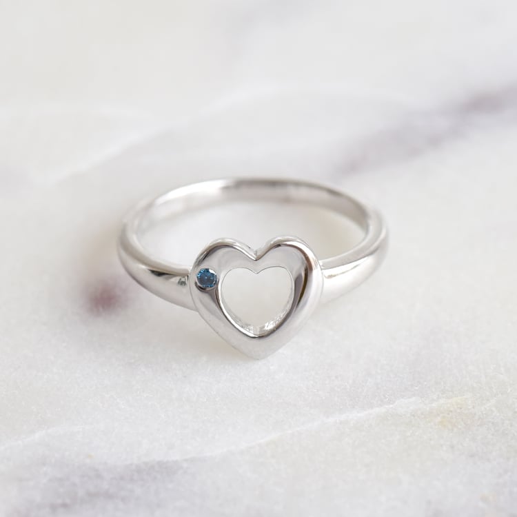 Ring mit Herz und blauem Diamanten Kelia 86111