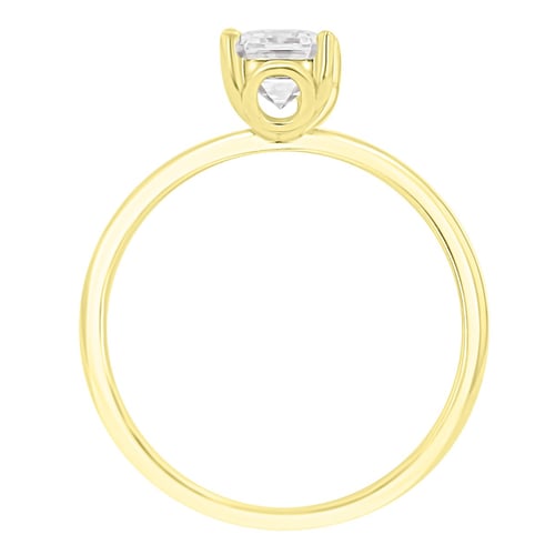 Verlobungsring mit Buchstaben und Lab Grown Diamanten im Emeraldschliff Olson