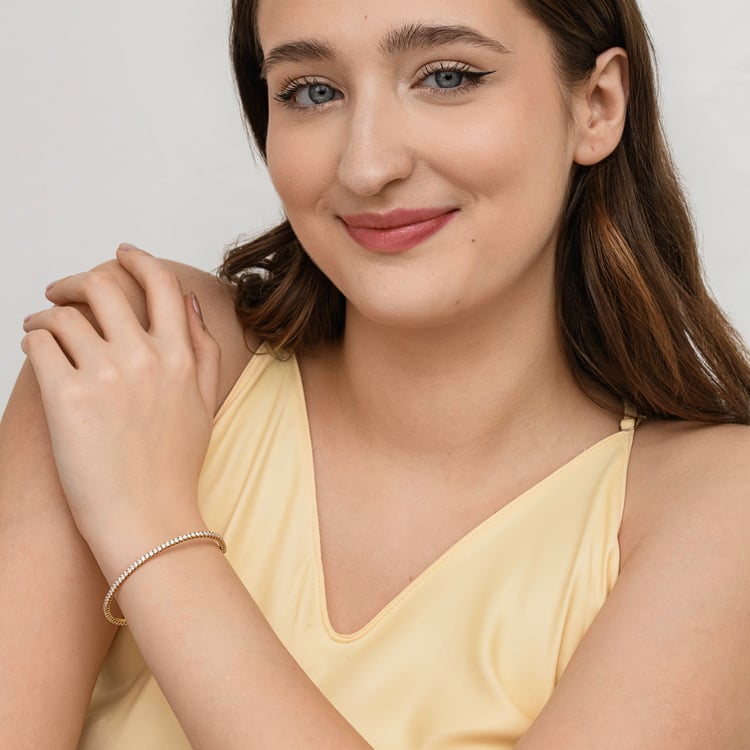 Goldenes Flexi Armband mit Lab Grown Diamanten 165070