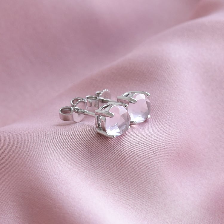 Zarte goldene Ohrringe mit Rosenquartzen Bernice 79938