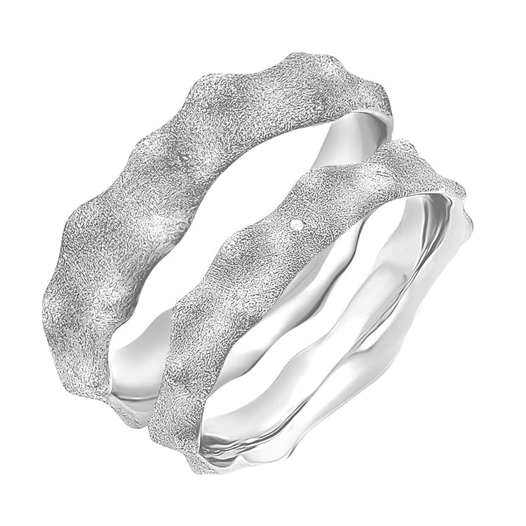 Eheringe mit goldenen Diamanten Spikes