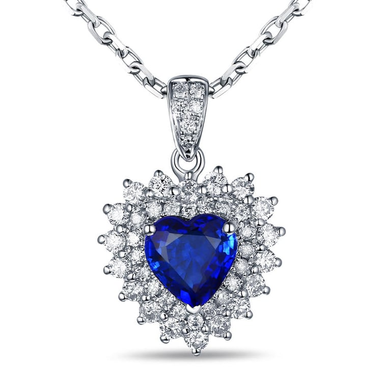 Saphirherz mit Doimanten