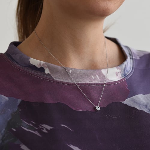 Halo-Anhänger mit Aquamarin und Diamanten Vicky