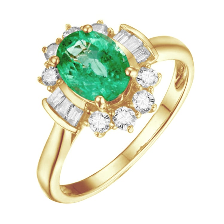Eleganter Ring mit 1.2 ct Smaragd und Diamanten Kayce