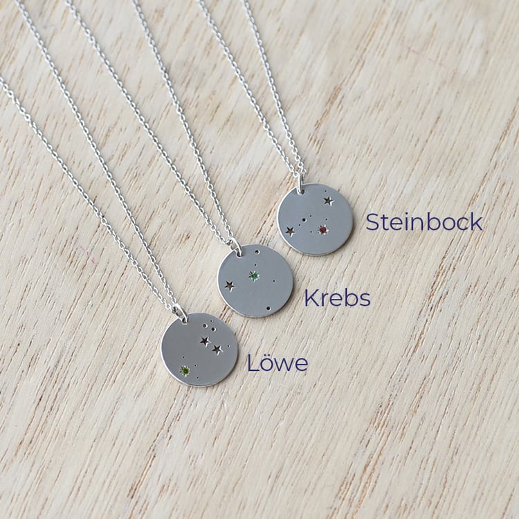 Silberner Anhänger mit Sternbild und Edelstein Nyala 74927