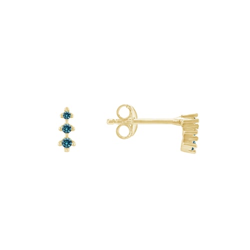Minimalistische Ohrringe mit blauen Diamanten Linus