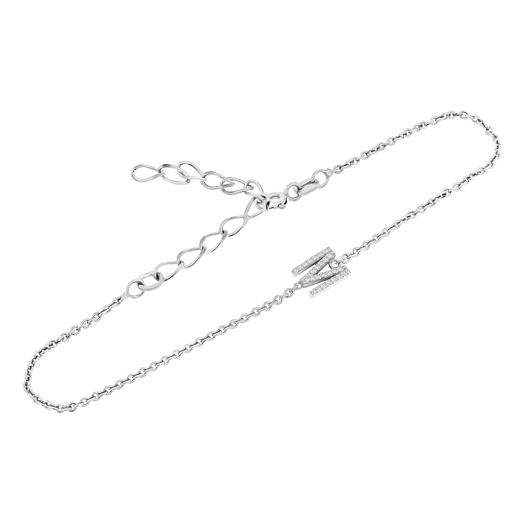 Silbernes Armband mit einem Buchstaben und Lab Grown Diamanten Annika