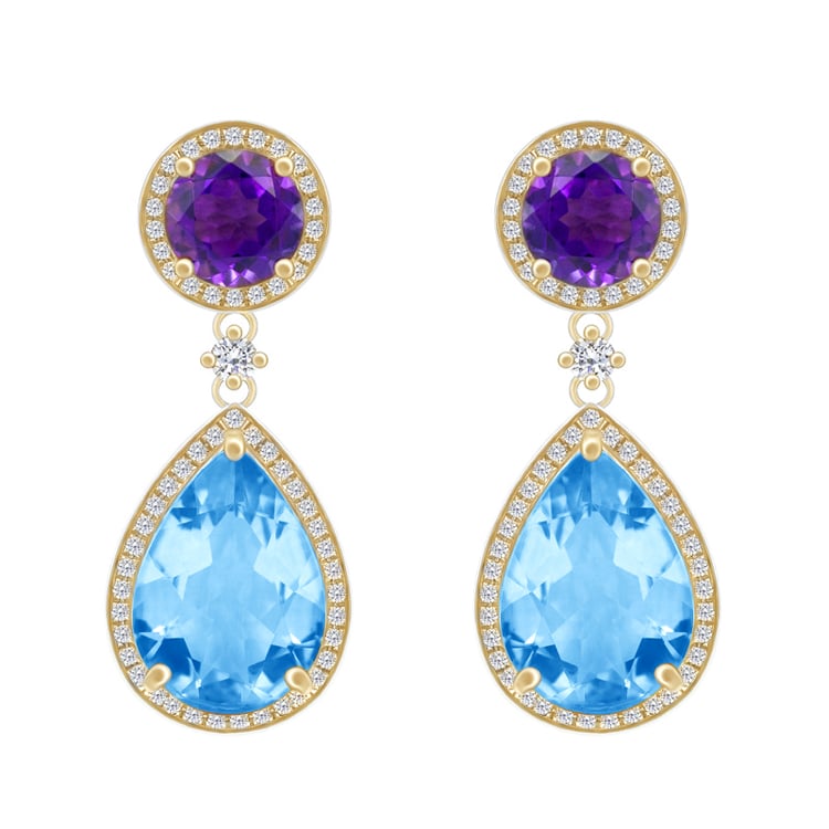 Ohrringe mit Topas und Amethyst Bulia 51738