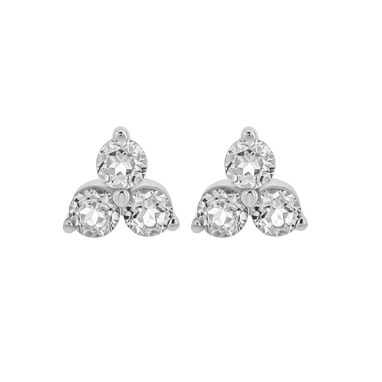 Goldene Ohrringe mit drei Topasen