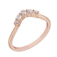 Ausgeschnittener Trauring aus Gold mit Moissaniten Bride