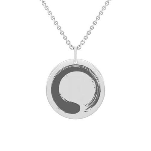 Silberner Yoga Anhänger mit dem Symbol Enso
