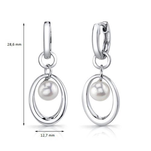 Perlenohrringe aus Silber 9291