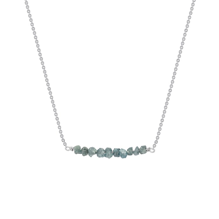 Goldener Choker mit blauen ungeschliffenen Diamanten Inaku 38385