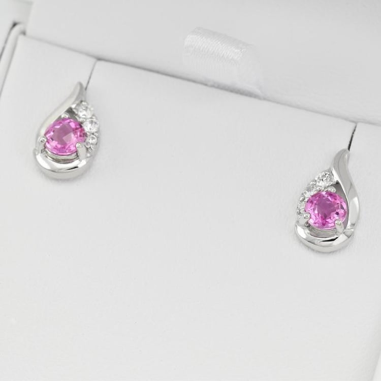 Saphir-Ohrringe in Silber in Eppi-Geschenkbox 2156