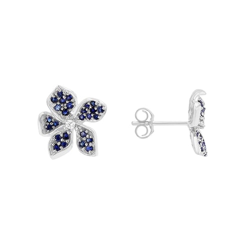 Blumenohrringe mit Saphiren und Diamanten Eavan