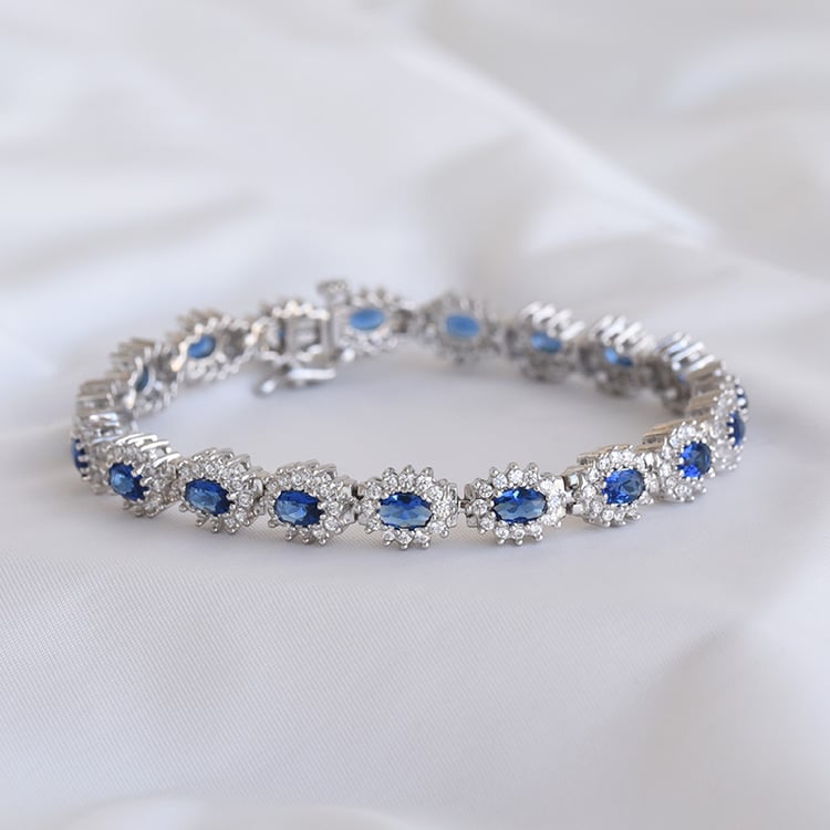 Luxuriöses armband mit Lab Grown Saphiren und Diamanten Dorotéia 142016