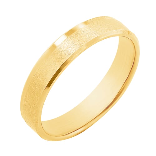 Eheringe aus mattem Gold mit glänzenden Rändern Kalea