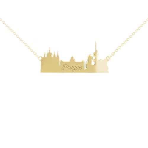 Goldene oder Platinkette mit Anhänger Stadt Prag