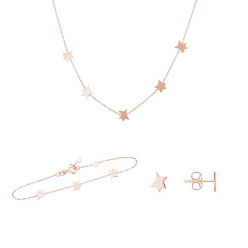 Silbernes Schmuckset mit Sternen Der kleine Prinz