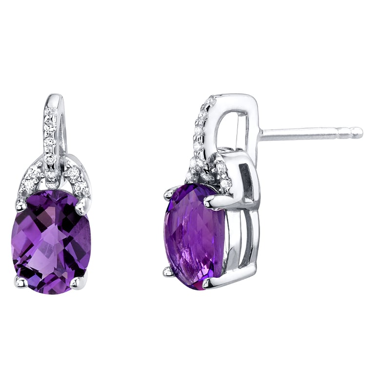 Ovale Amethyst-Ohrringe aus Silber Maila