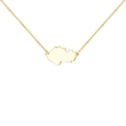 Goldene oder Platinkette mit Anhänger in Form der Tschechischen Republik