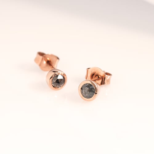 Zarte Ohrstecker mit grauen Salt and Pepper Diamanten Tofine