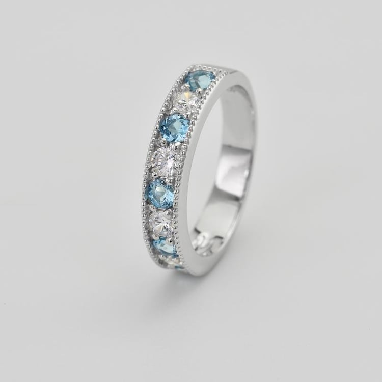 Memoire Ring mit Blautopas und Zirkonia Ednah 34638